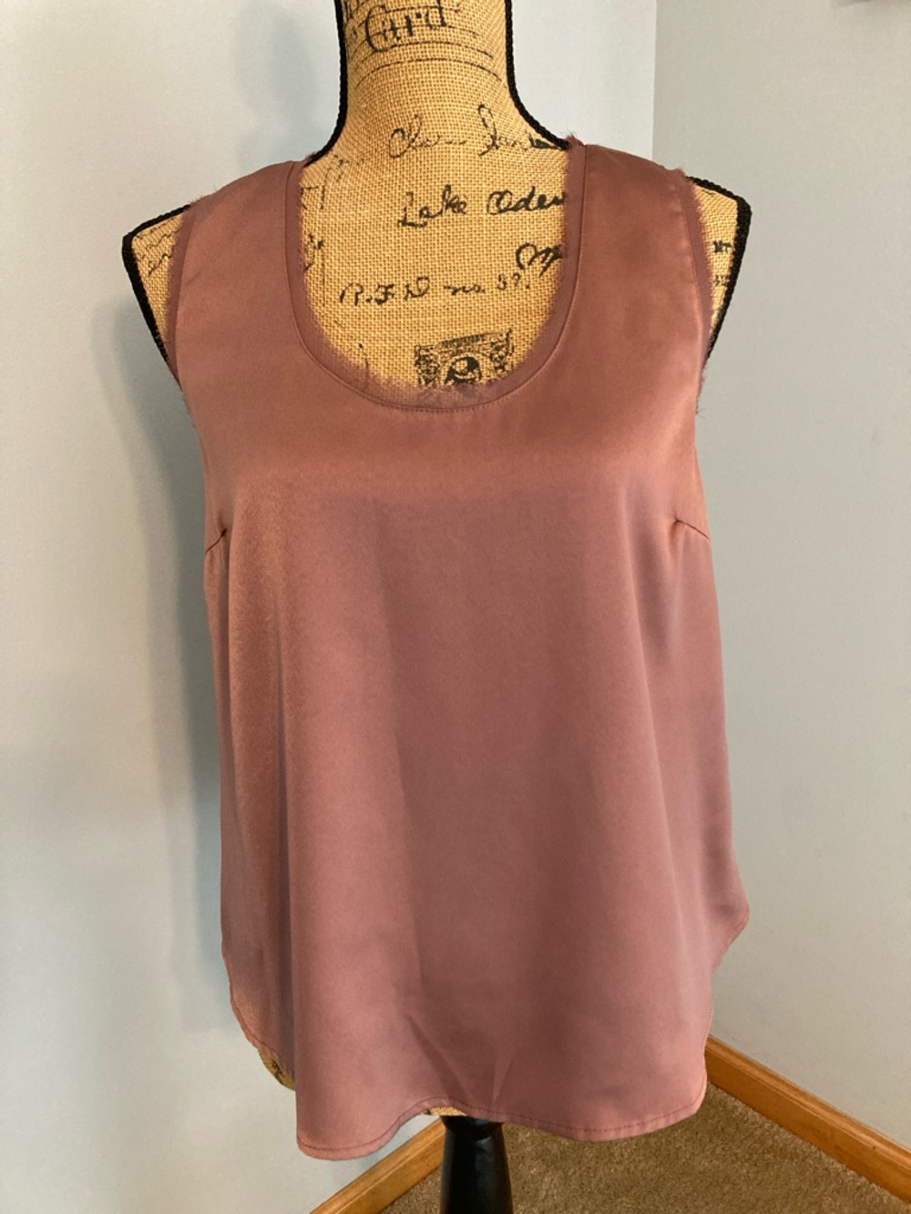 Mystree Sleeveless Scoop Neck Cami - Dusty Rose